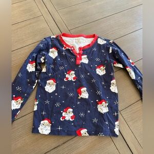 The Beaufort Bonnet Company Navy Santa Long Sleeve Pajama Top